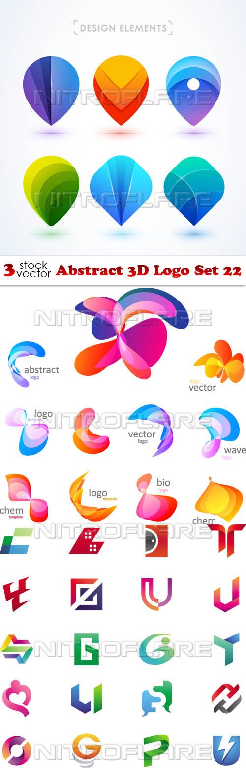 Vectors - Abstract 3D Logo Set 22