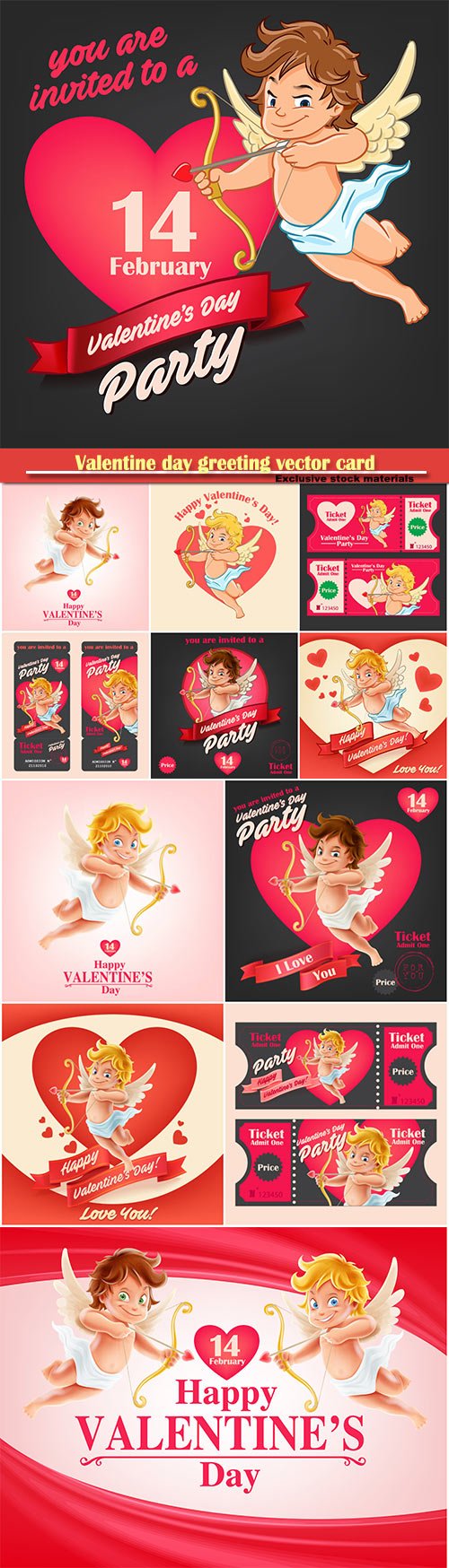 Valentine Day Greeting Vector Card Vol 5
