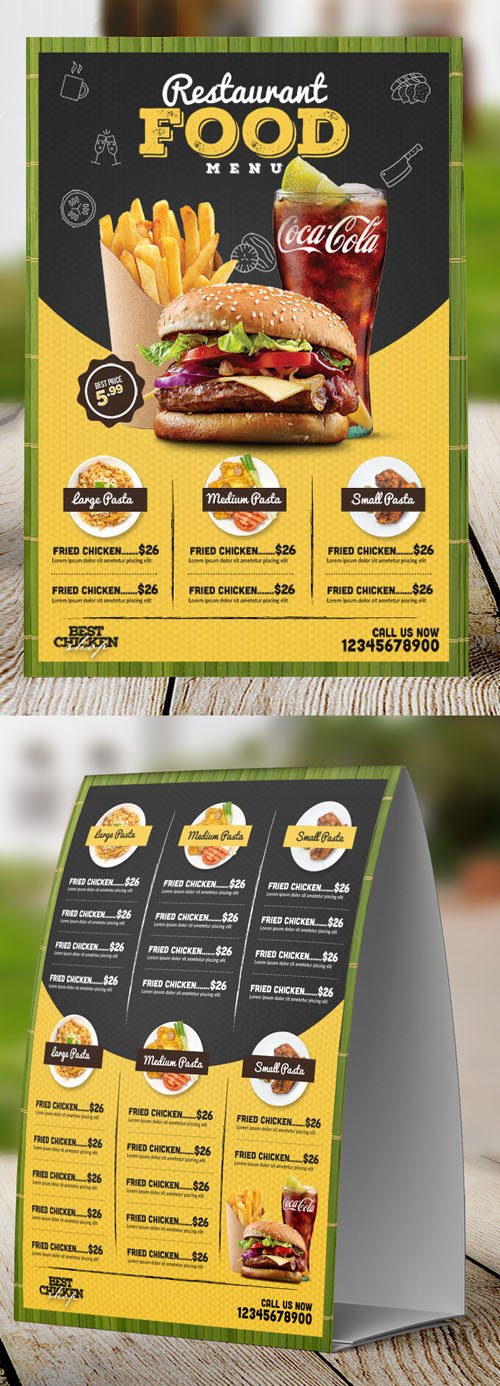 Download Restaurant Table Tent Food Menu PSD Mockup Template » NitroGFX - Download Unique Graphics For ...