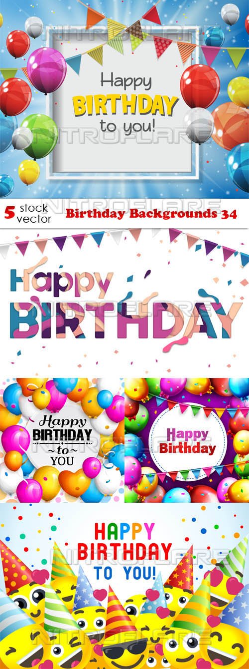 Vectors - Birthday Backgrounds 34