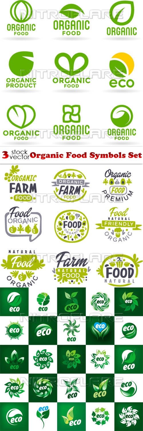 Vectors - Organic Food Symbols Set