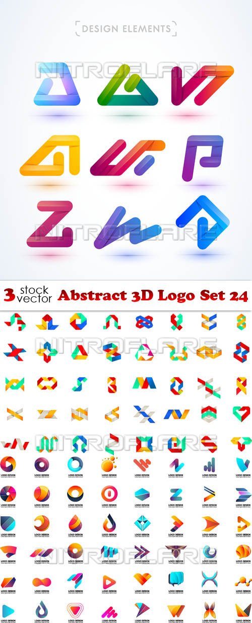 Vectors - Abstract 3D Logo Set 24