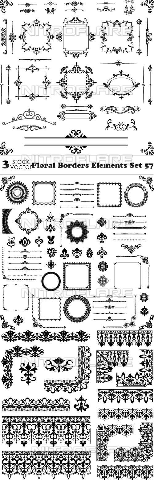 Vectors - Floral Borders Elements Set 57