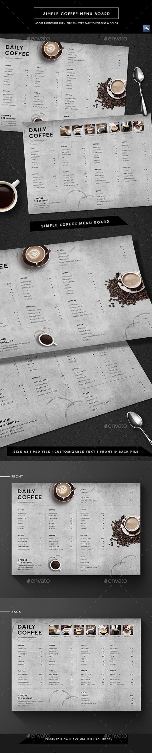 GR - Simple Coffee Menu Board 21547125
