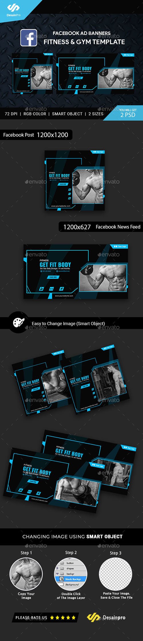 GR - Fitness and Gym Facebook Ad Banners - AR 21548685