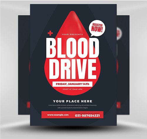 PSD - Blood Drive Flyer Template v1