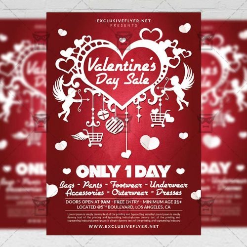 Seasonal A5 Flyer Template - Valentine’s Day Sale