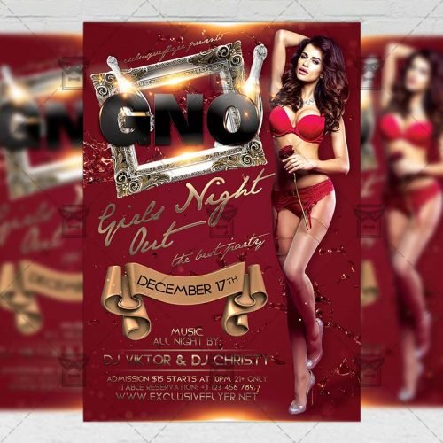 Club A5 Flyer Template - Girls Night Out