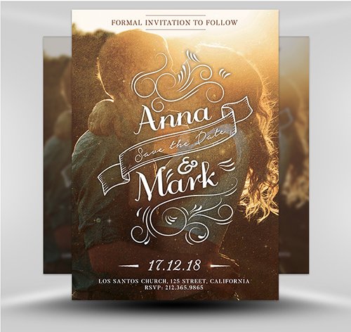 PSD - Save the Date Flyer Template 4