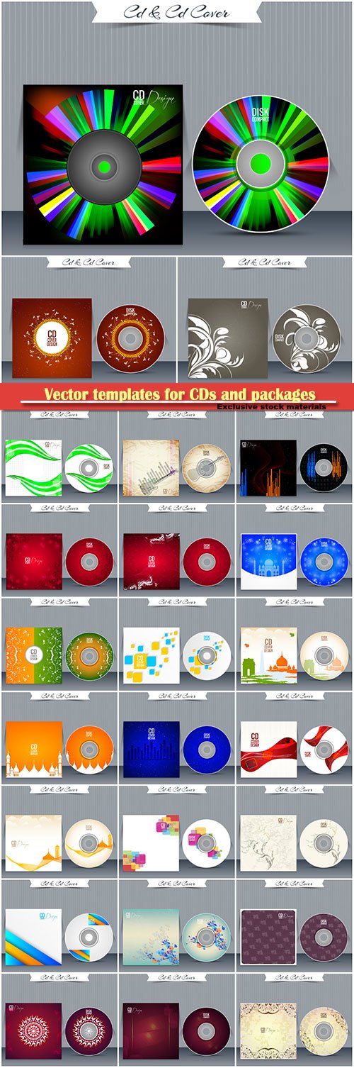 Vector templates for CDs and packages