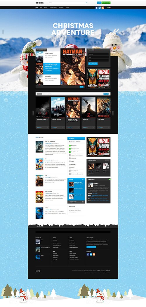 JoomlArt - JA Obelisk v1.1.5 - Responsive Joomla Template for Movie & Entertainment