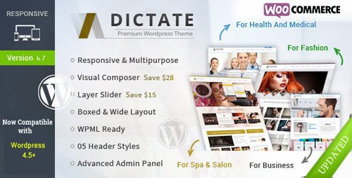 ThemeForest - Dictate v4.8 - Business, Fashion, Medical, Spa WP Theme - 6402450