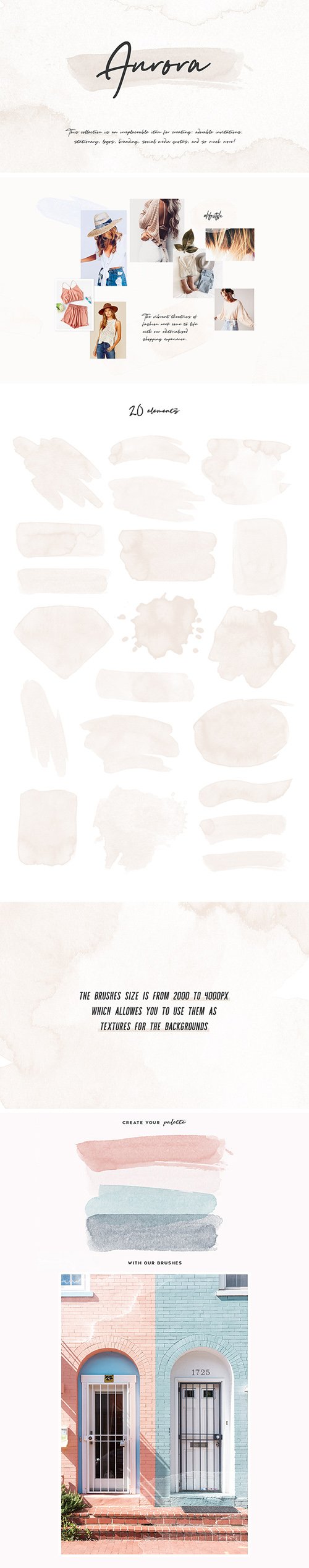 20 Watercolor Brushes for Photoshop