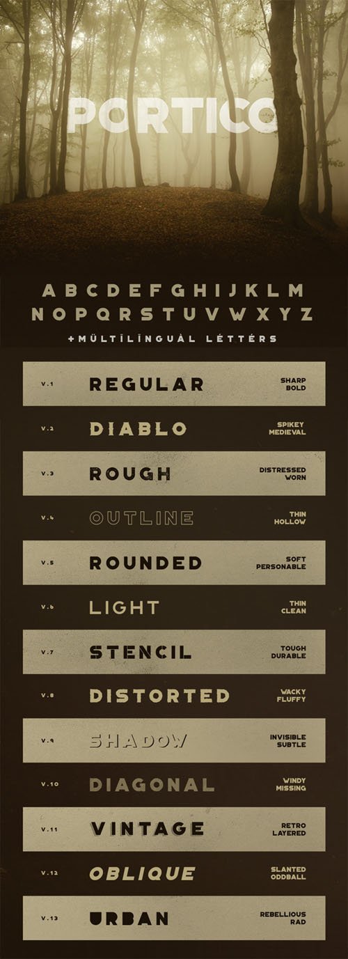 Portico Multilingual Letters - 27 Fonts