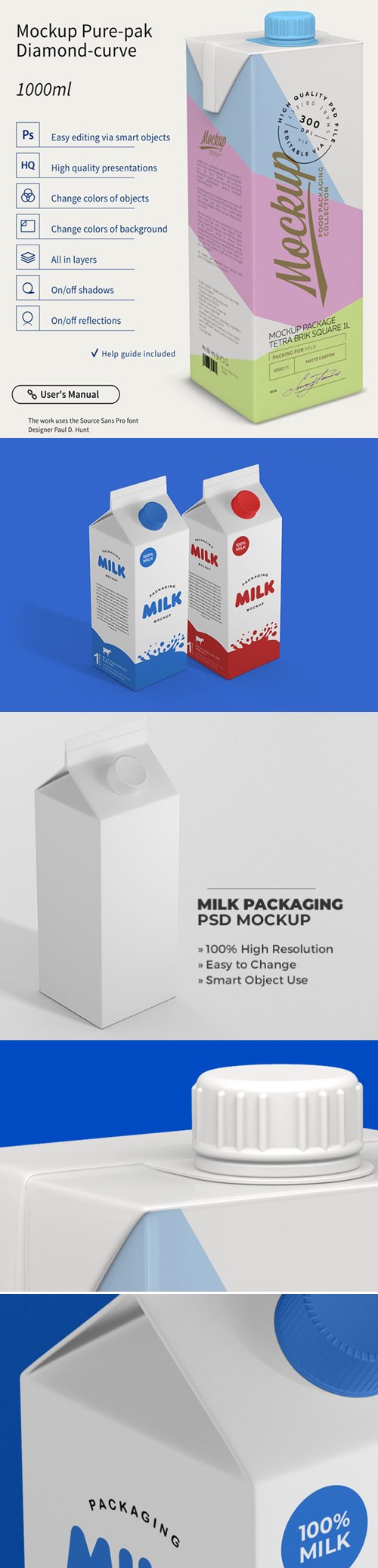 Box Packaging-1L PSD Mockups Templates