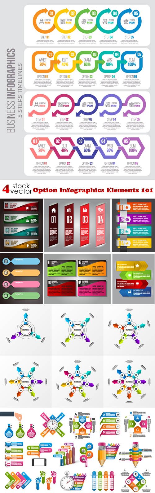 Vectors - Option Infographics Elements 101