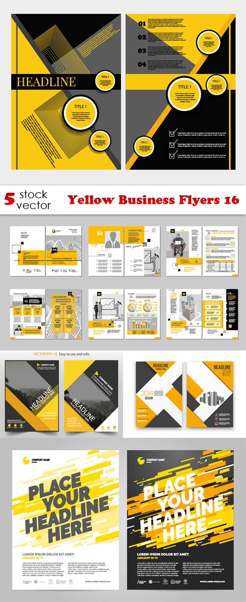 Vectors - Yellow Business Flyers 16