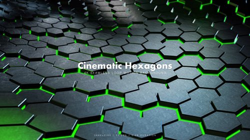 Cinematic Hexagons Green 19591084