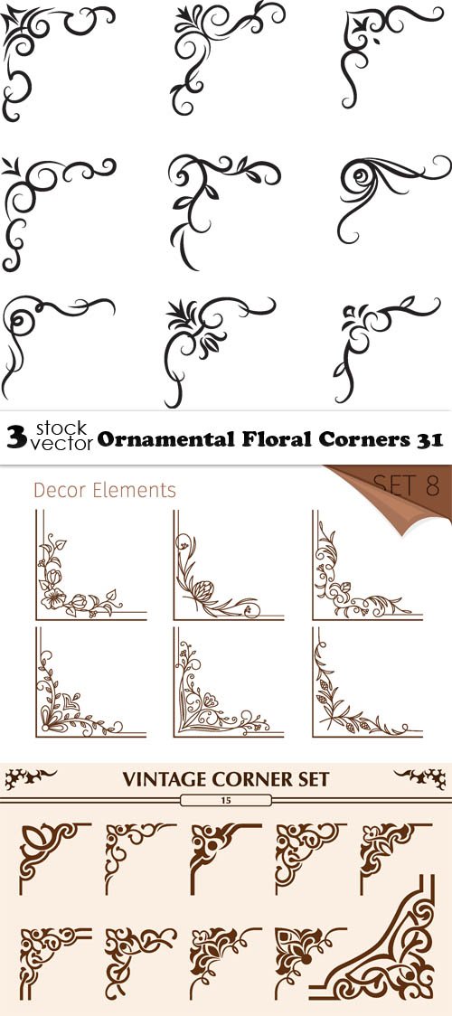Vectors - Ornamental Floral Corners 31