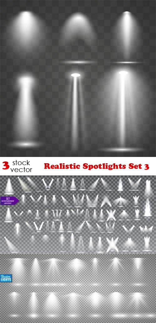 Vectors - Realistic Spotlights Set 3