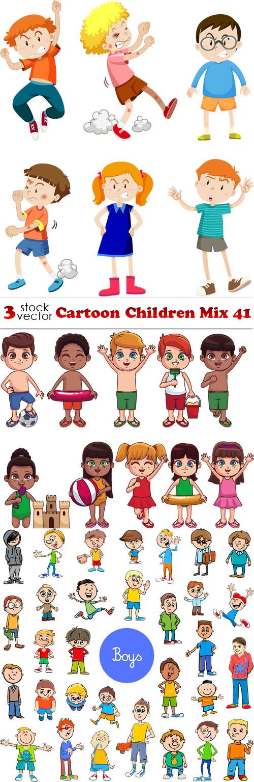 Vectors - Cartoon Children Mix 41
