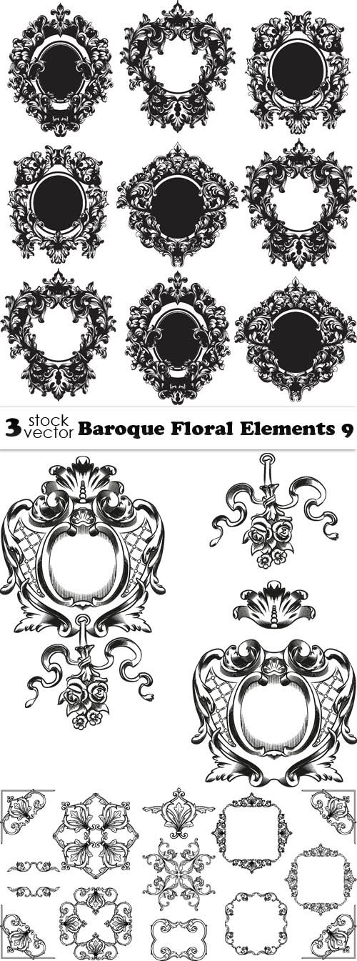 Vectors - Baroque Floral Elements 9