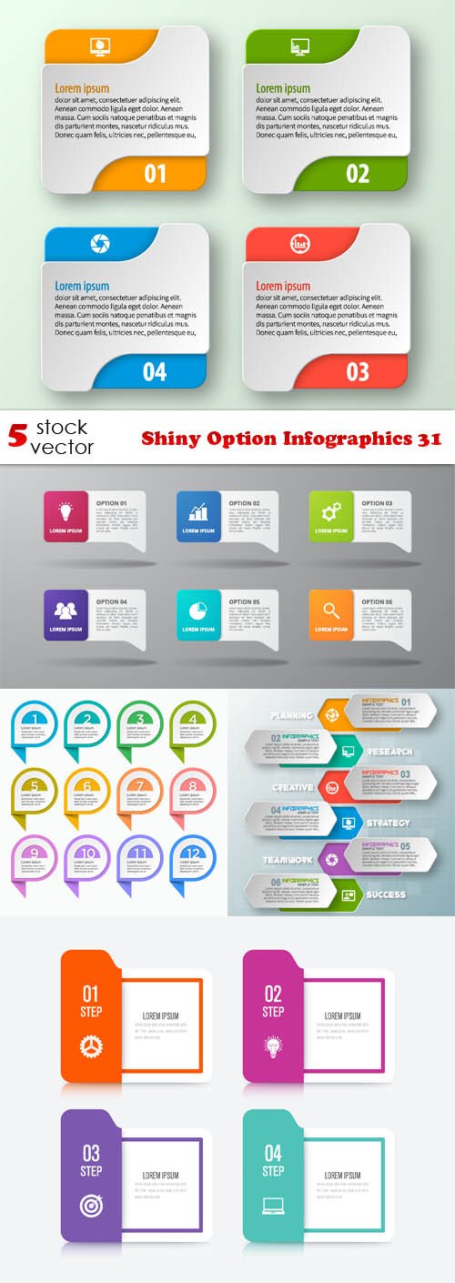 Vectors - Shiny Option Infographics 31