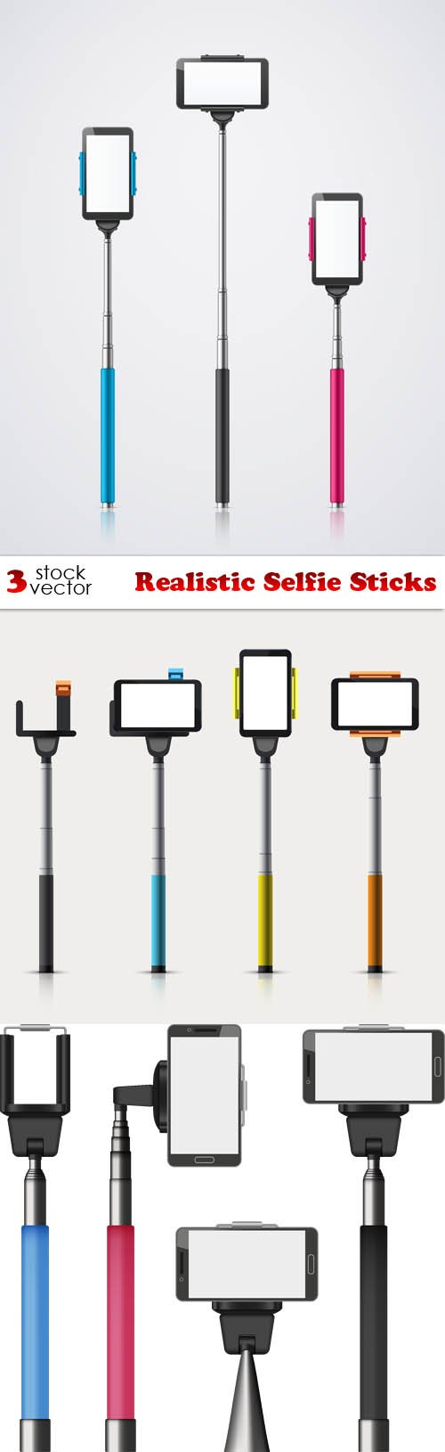 Vectors - Realistic Selfie Sticks