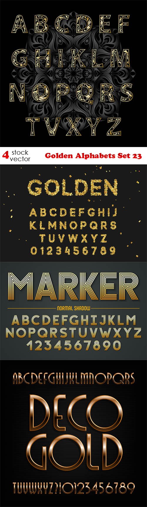Vectors - Golden Alphabets Set 23