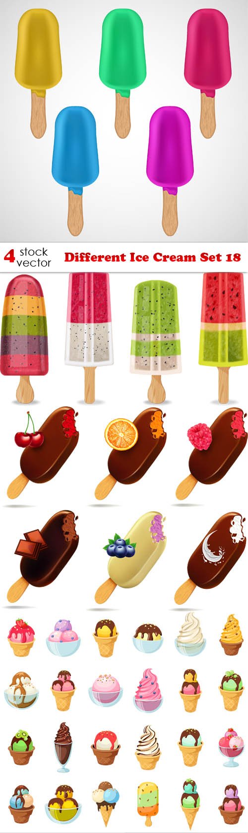 Vectors - Different Ice Cream Set 18