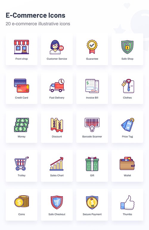 Ui8 - E-Commerce Illustrative Icons