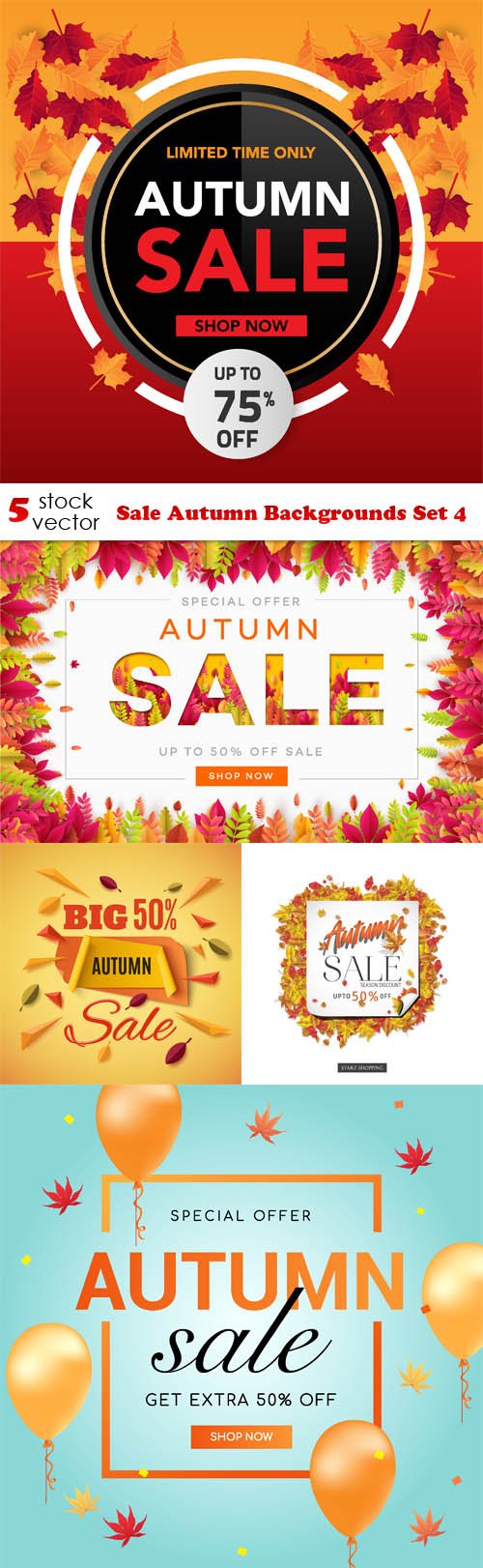 Vectors - Sale Autumn Backgrounds Set 4
