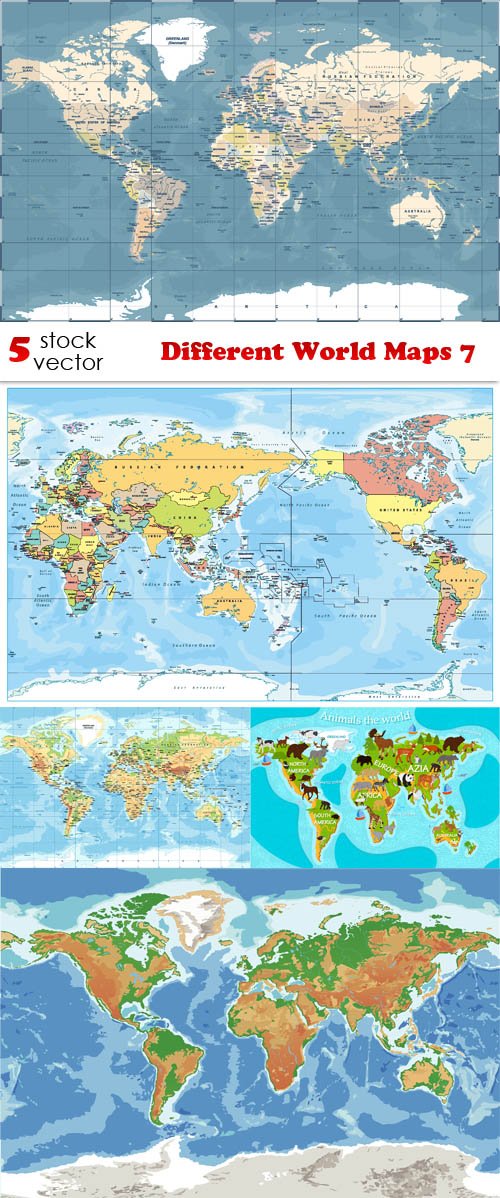 Vectors - Different World Maps 7