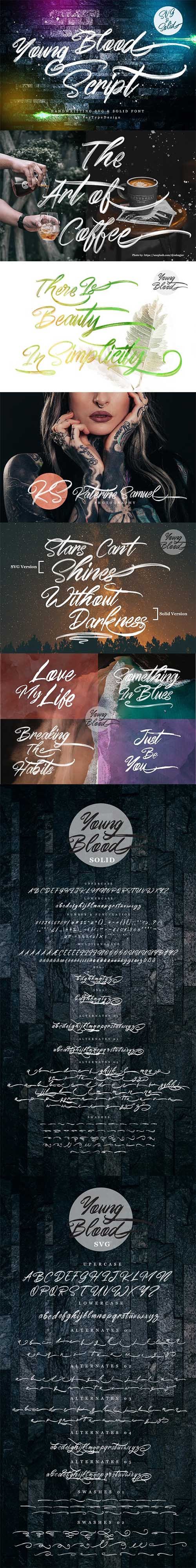 Young Blood SVG and Solid Script 2998765