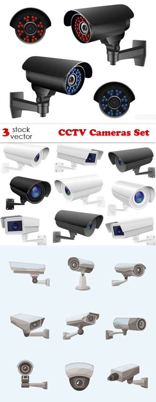 Vectors - CCTV Cameras Set