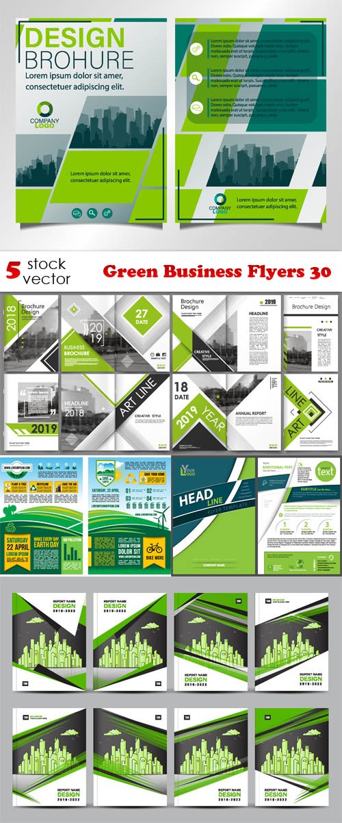 Vectors - Green Business Flyers 30