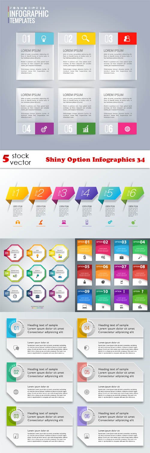 Vectors - Shiny Option Infographics 34