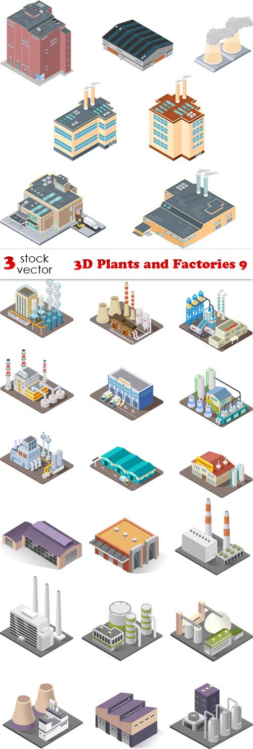 Vectors - 3D Plants and Factories 9