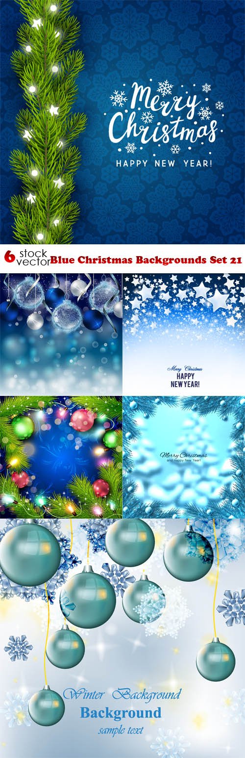 Vectors - Blue Christmas Backgrounds Set 21