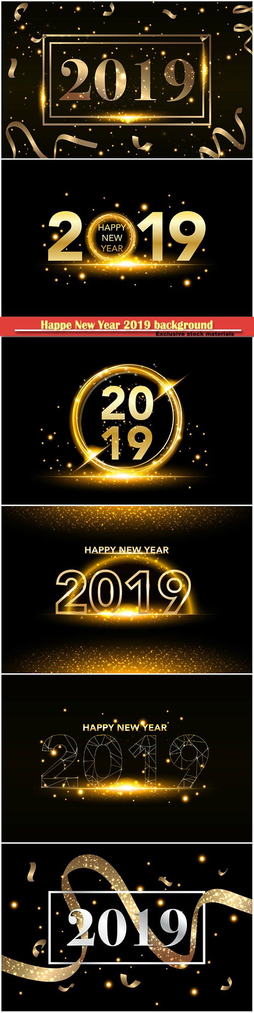Happe New Year 2019 vector background