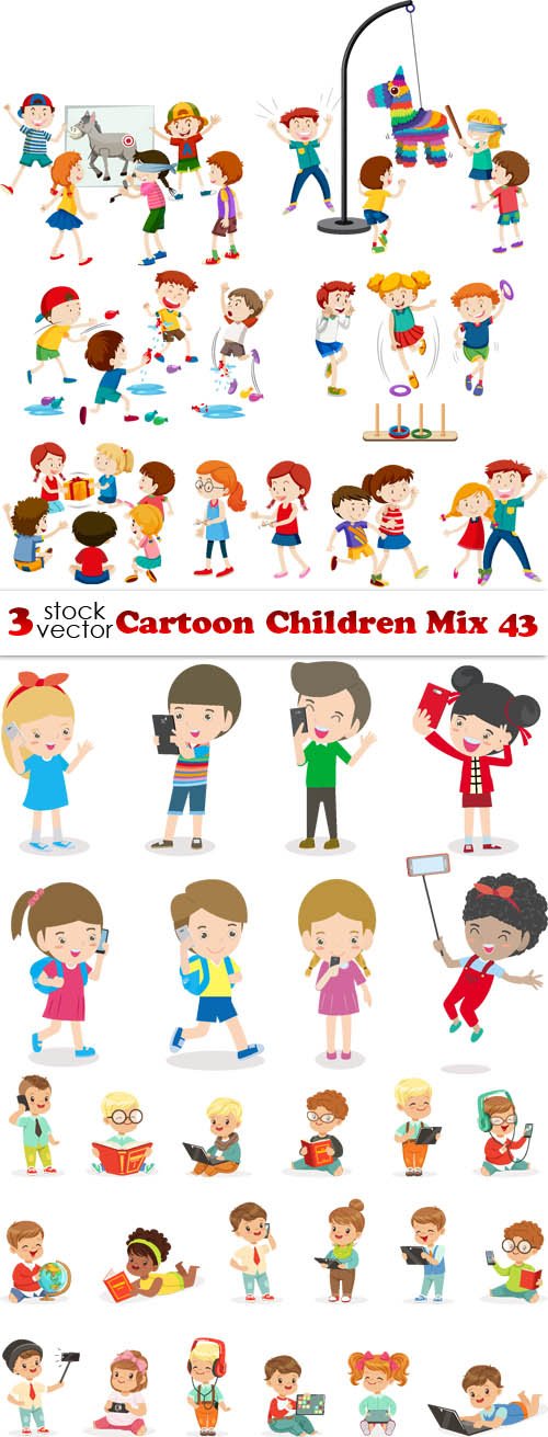 Vectors - Cartoon Children Mix 43