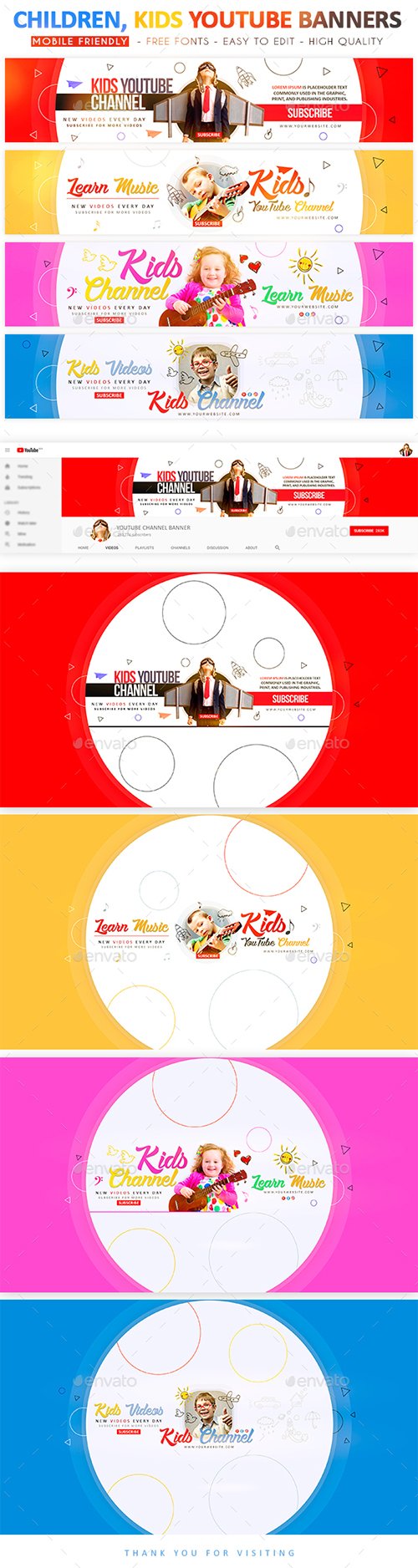 GraphicRiver - Kids YouTube Banners - 22675571