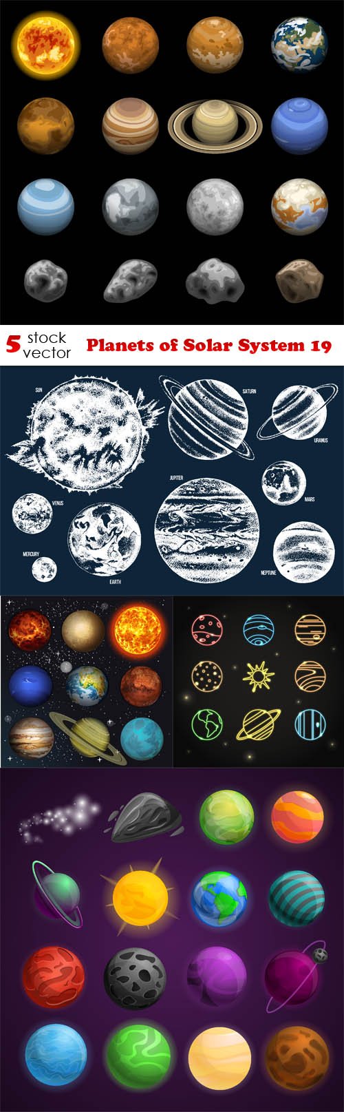Vectors - Planets of Solar System 19