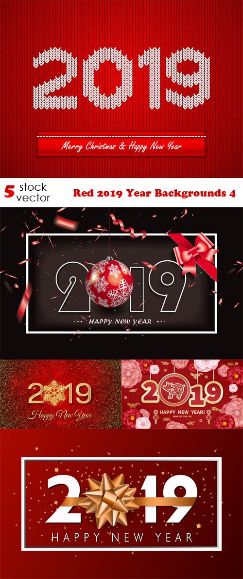 Vectors - Red 2019 Year Backgrounds 4