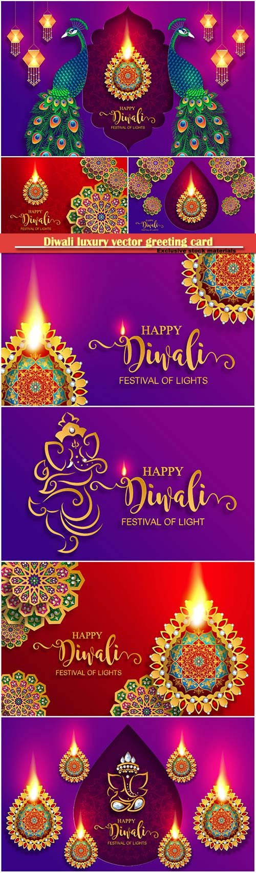 Diwali luxury vector greeting card # 3