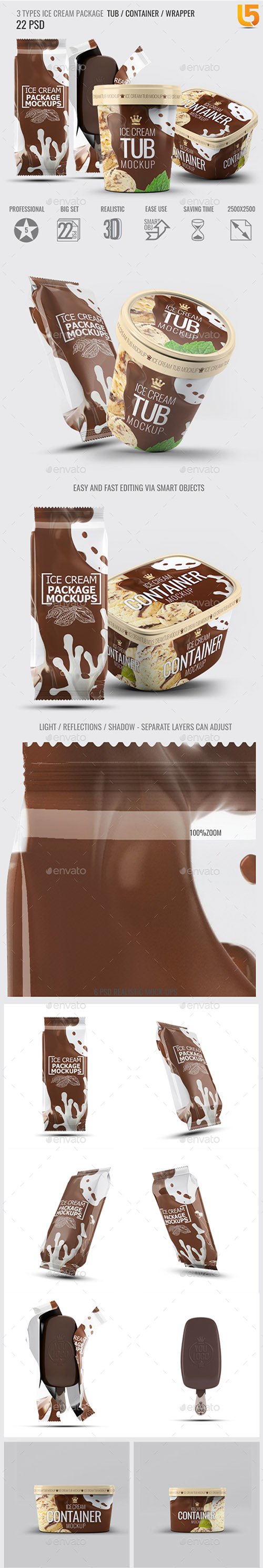Ice Cream Packages Mock-Up Bundle 22813154