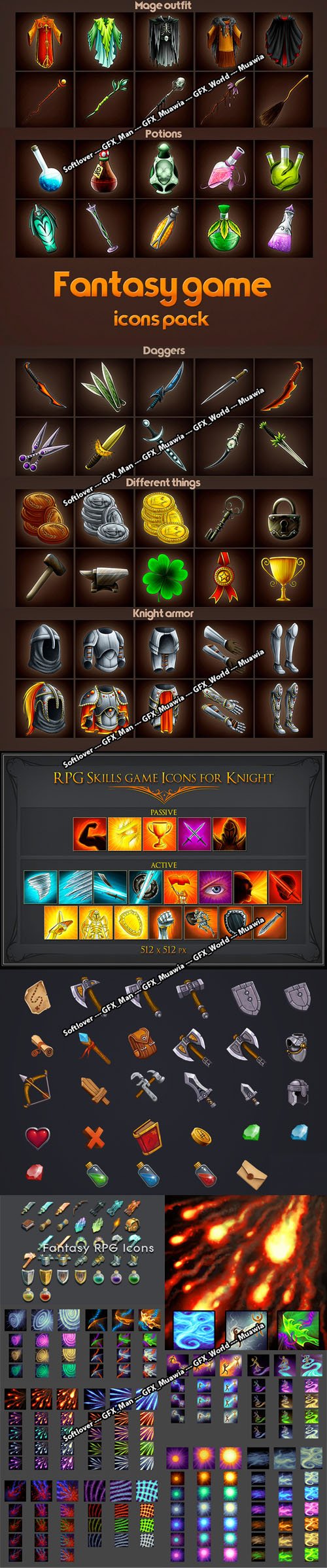 Fantasy RPG Game Icons Pack in PSD [PSD/PNG/JPG]