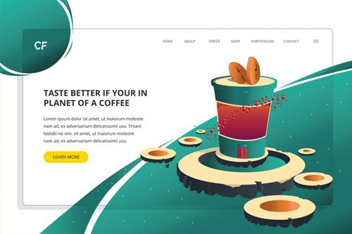 Planet Coffee - Web Header Template