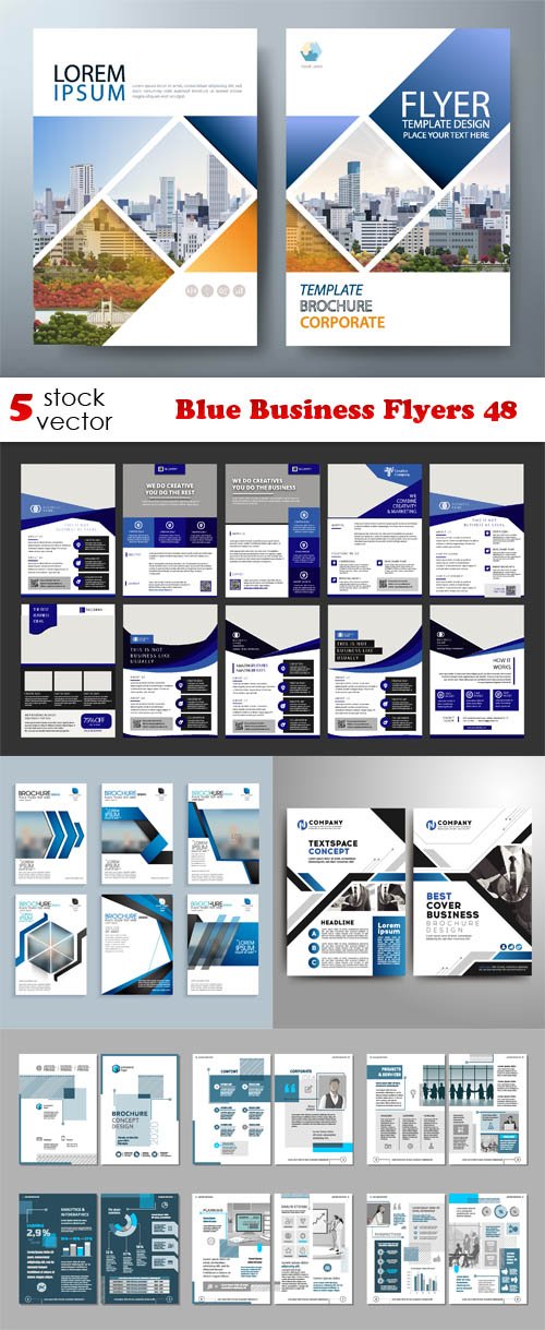 Vectors - Blue Business Flyers 48