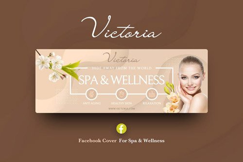 Victoria - Spa & Wellness Facebook Cover Template